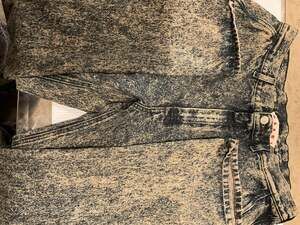 Size 34 Marni Marble Dyed Acid Wash Cotton Denim Trousers